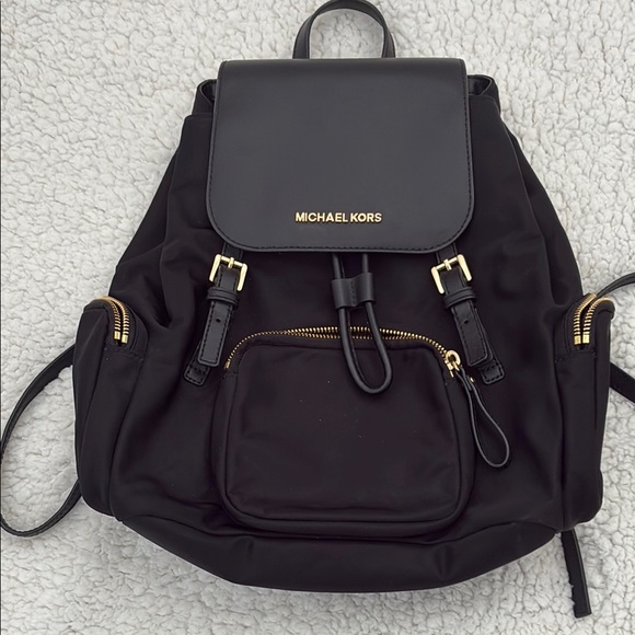 Michael Kors Abbey Black Nylon Backpack - Large - Picture 1 of 7